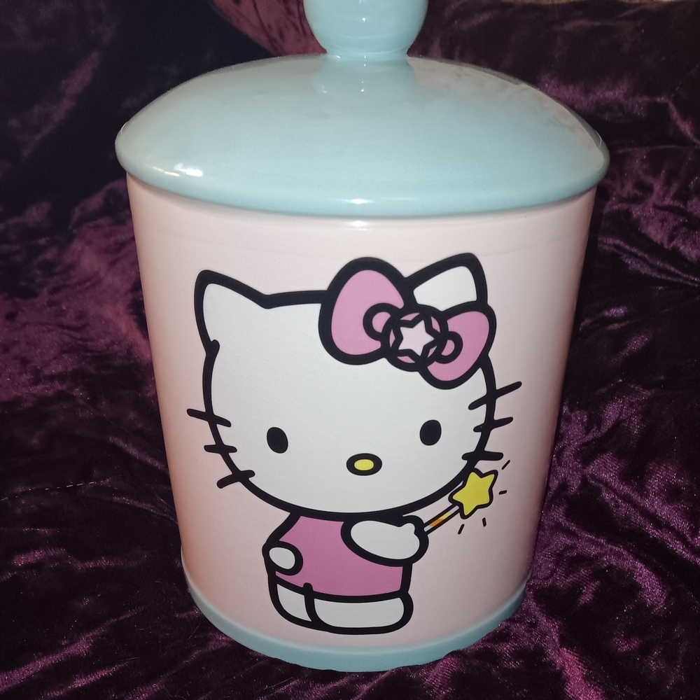 Hello Kitty Pink and Blue Storage Jar - Picture 1 of 3